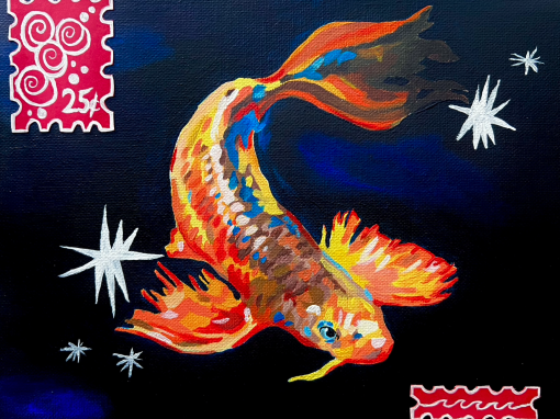 postcard from a koi fish
